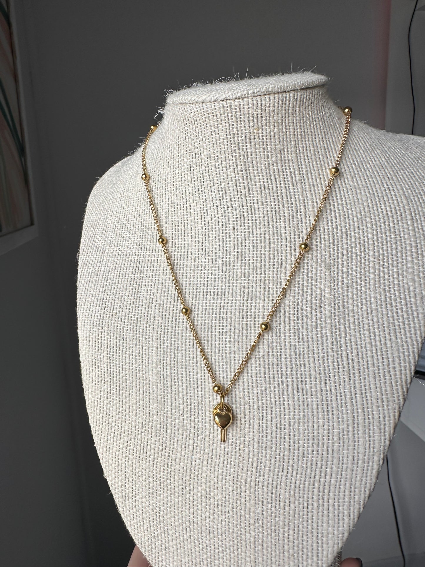 Love key necklace